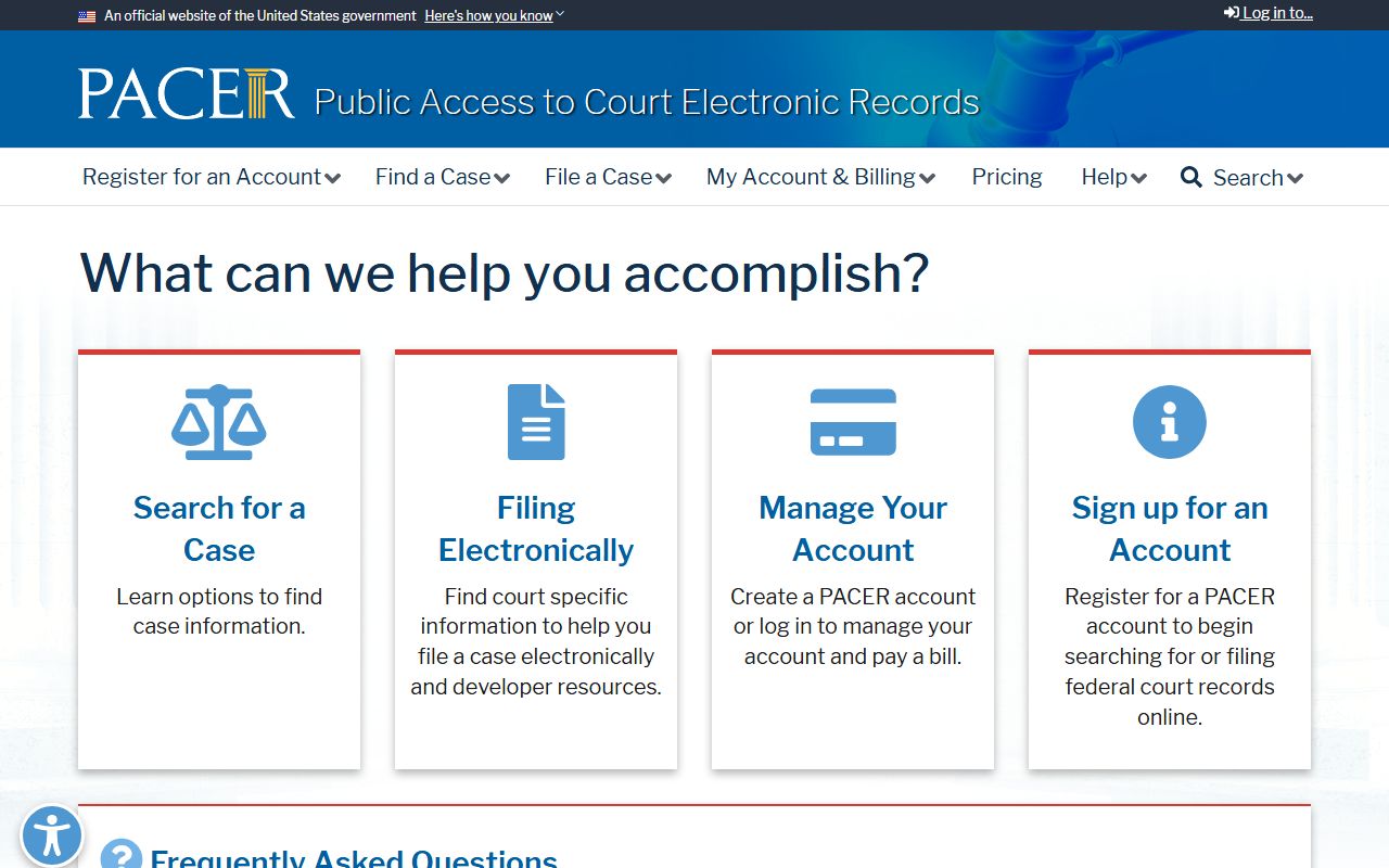 PACER federal court records search for Queens County cases
